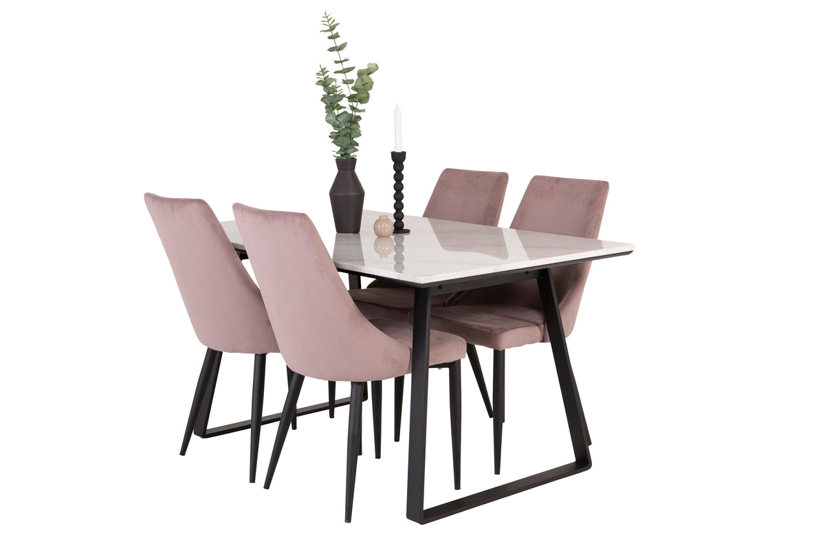 Estelle Matbord med Leone Stolarna – Bord: 74,5x140x90 Stol: 63x91x46,5