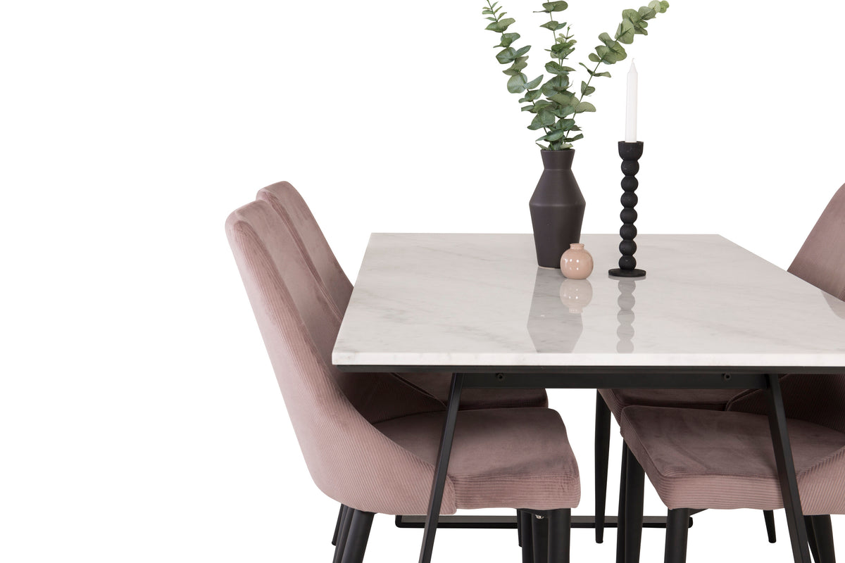 Estelle Matbord med Leone Stolarna – Bord: 74,5x140x90 Stol: 63x91x46,5