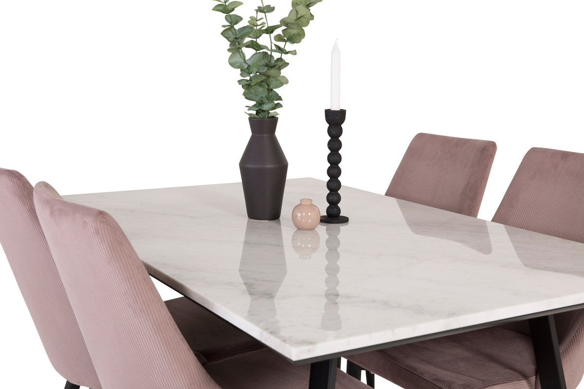 Estelle Matbord med Leone Stolarna – Bord: 74,5x140x90 Stol: 63x91x46,5