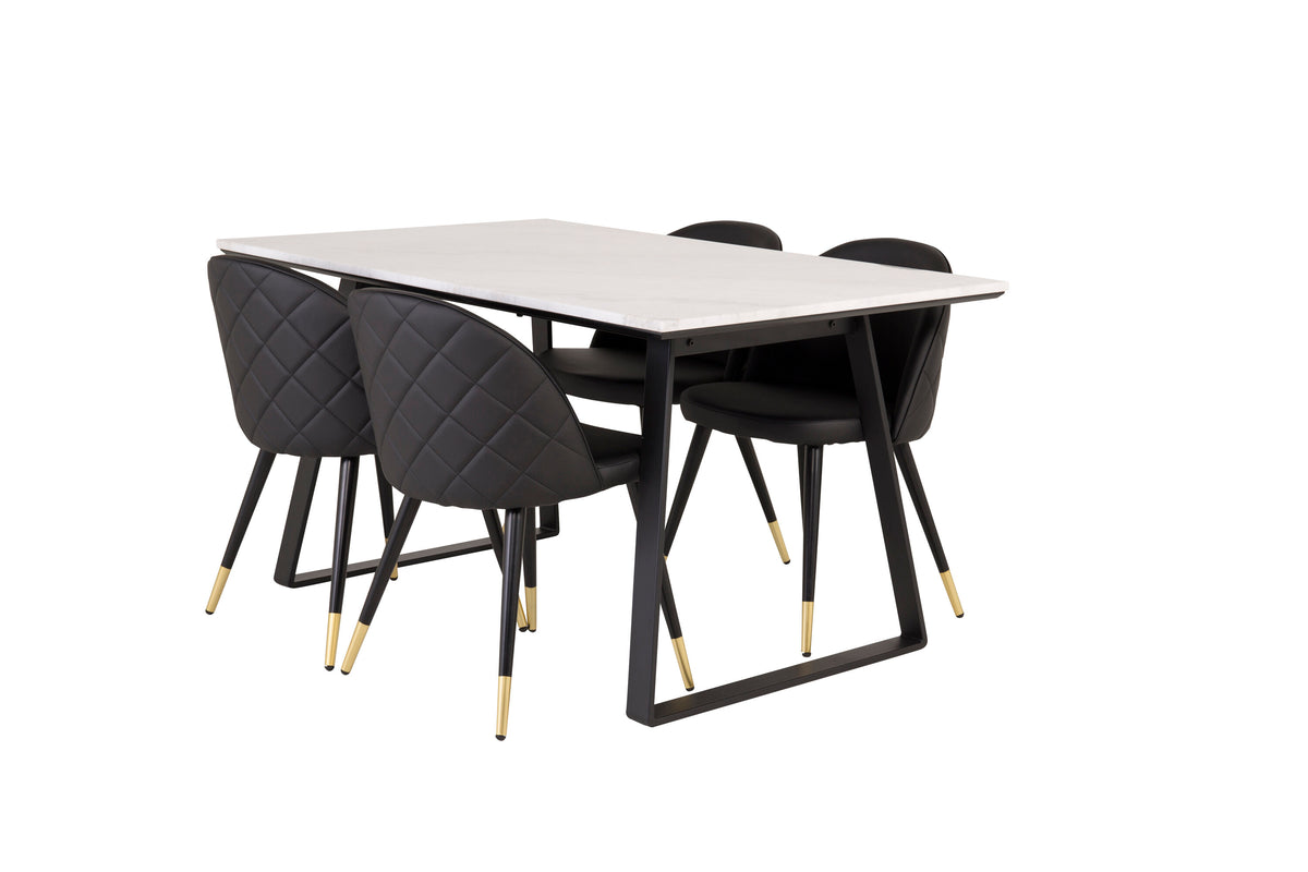 Estelle Matbord med Velvet Stolarna – Bord: 74,5x140x90 Stol: 57x76,5x50