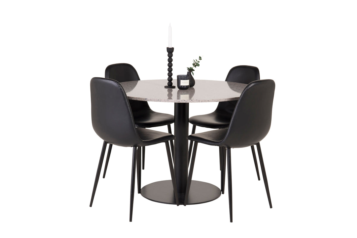 Razzia Matbord med Polar Stolarna – Bord: ⌀106 Stol: 43x85,3x43,5