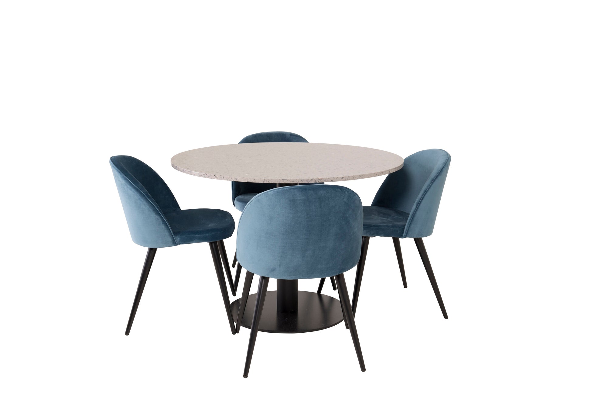 Razzia Matbord med Velvet Stolarna Matgrupp