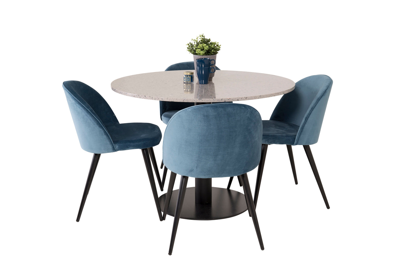 Razzia Matbord med Velvet Stolarna Matgrupp