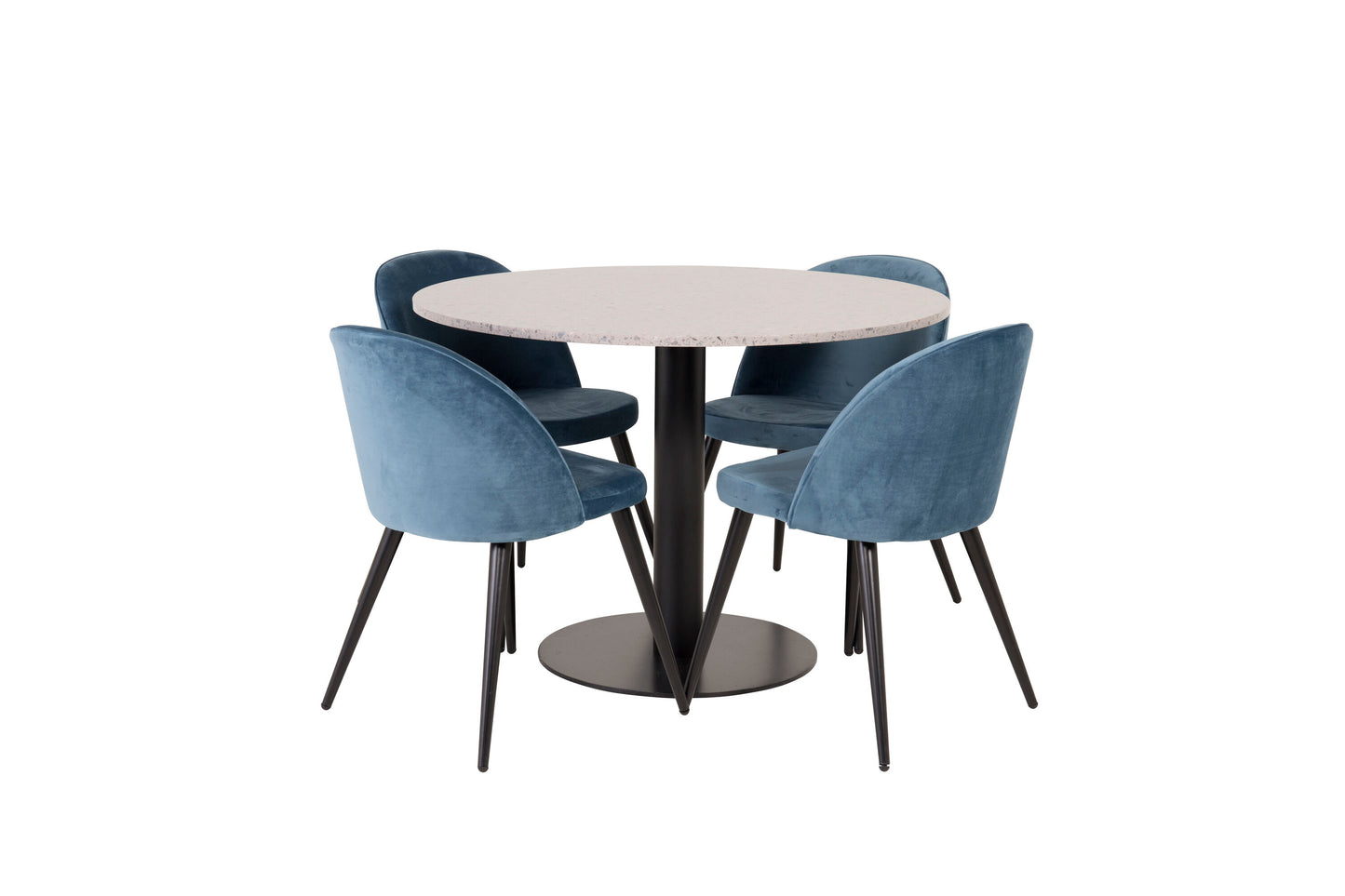 Razzia Matbord med Velvet Stolarna Matgrupp