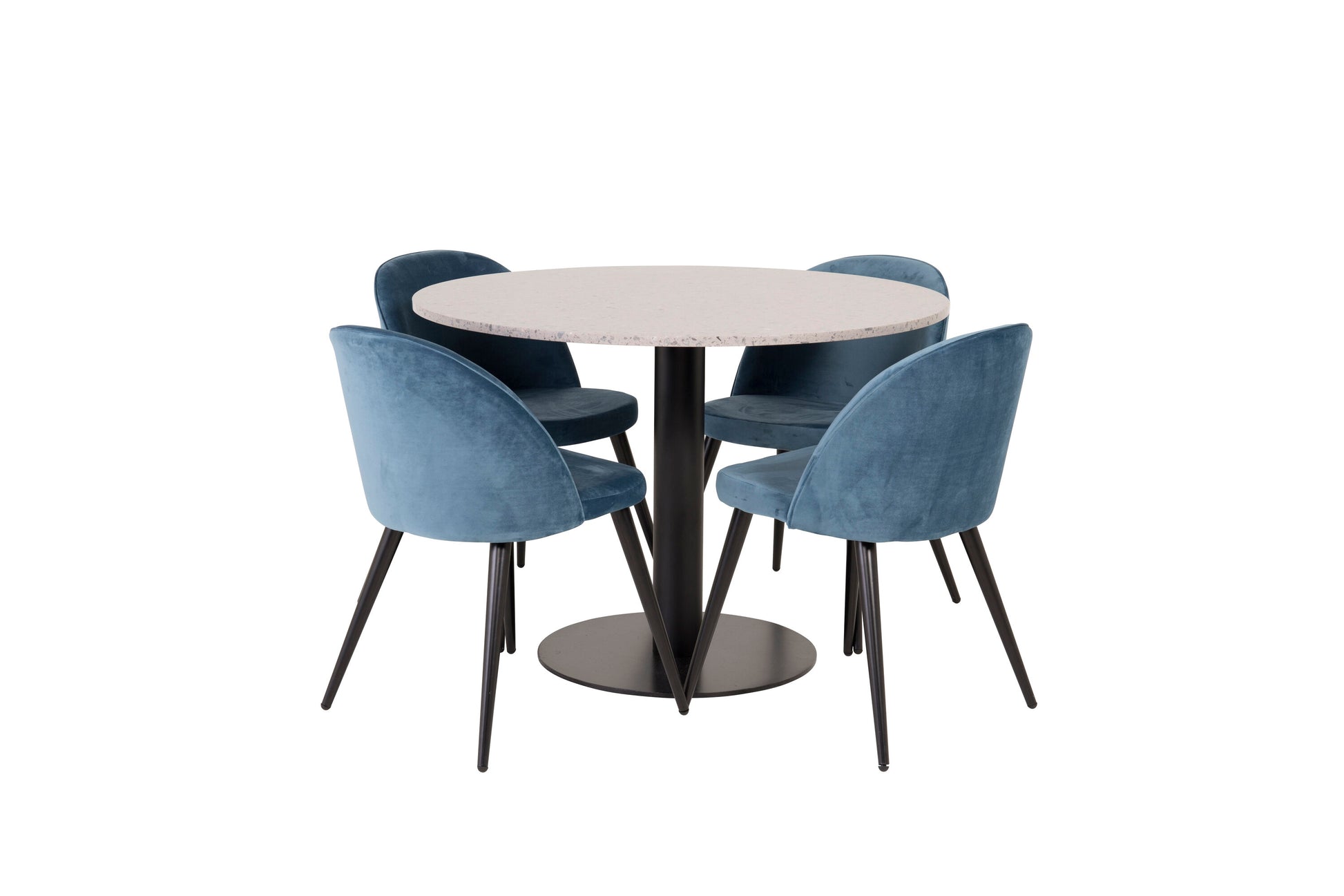 Razzia Matbord med Velvet Stolarna Matgrupp
