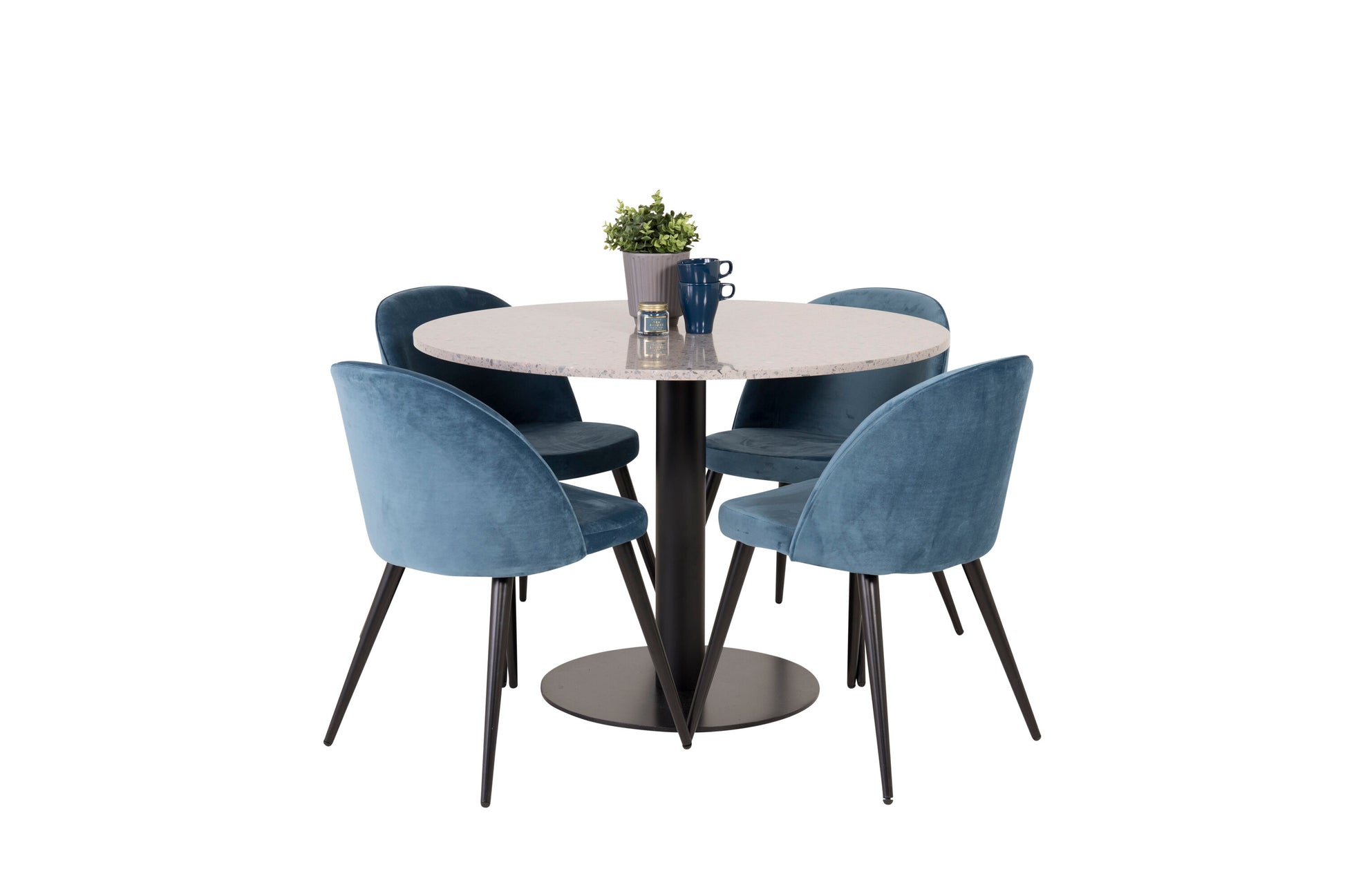 Razzia Matbord med Velvet Stolarna Matgrupp