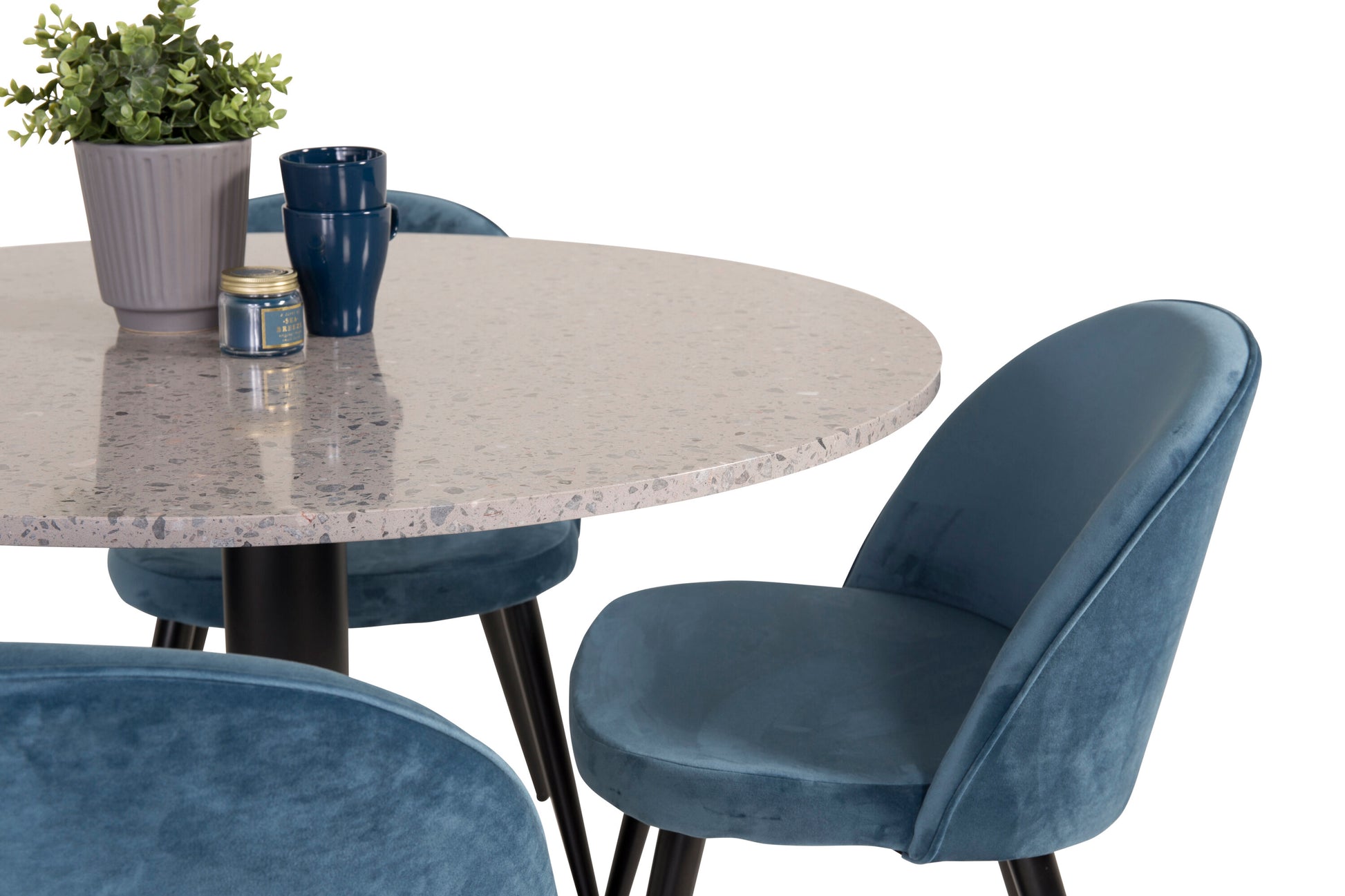 Razzia Matbord med Velvet Stolarna Matgrupp
