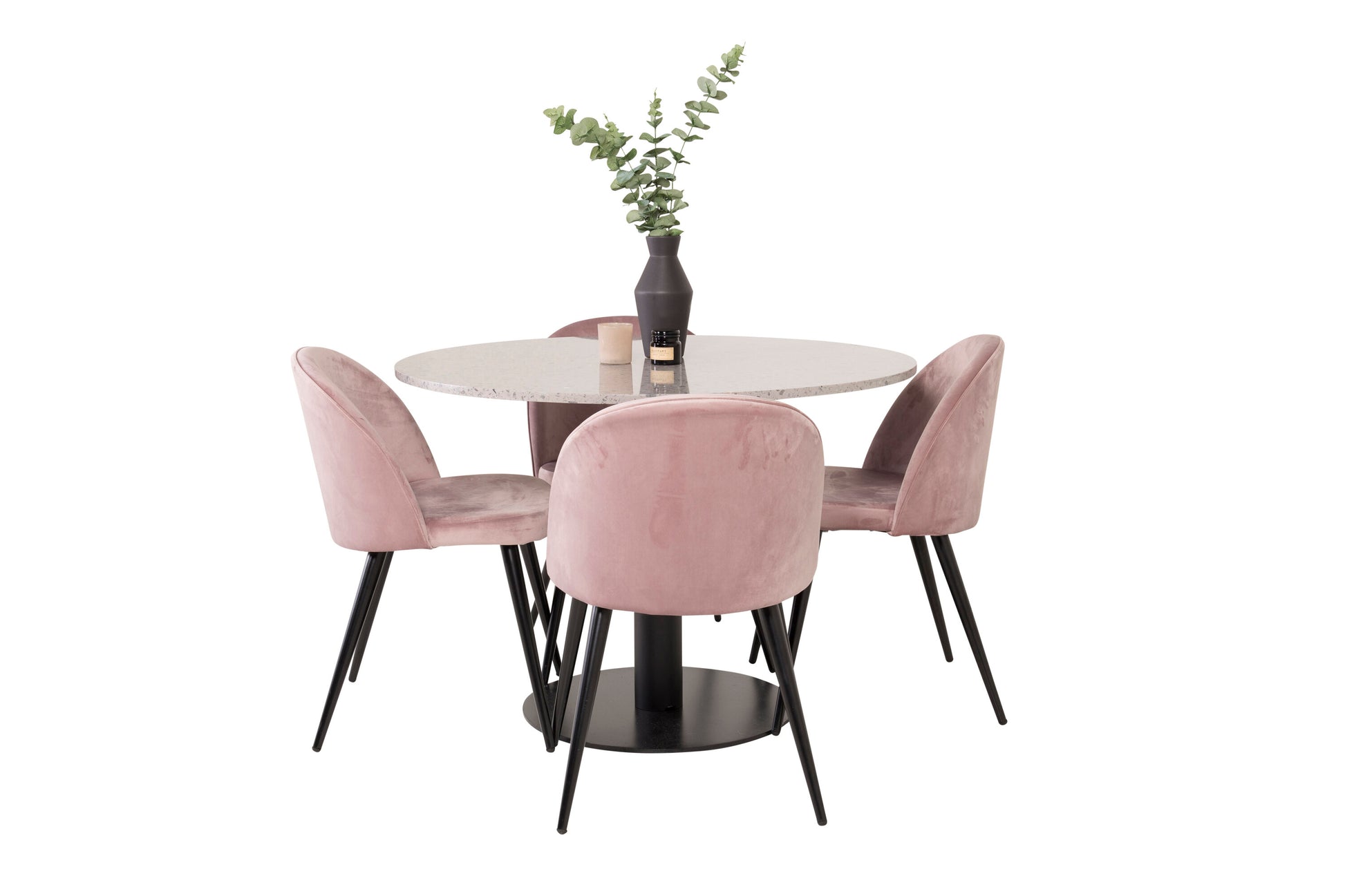 Razzia Matbord med Velvet Stolarna Matgrupp