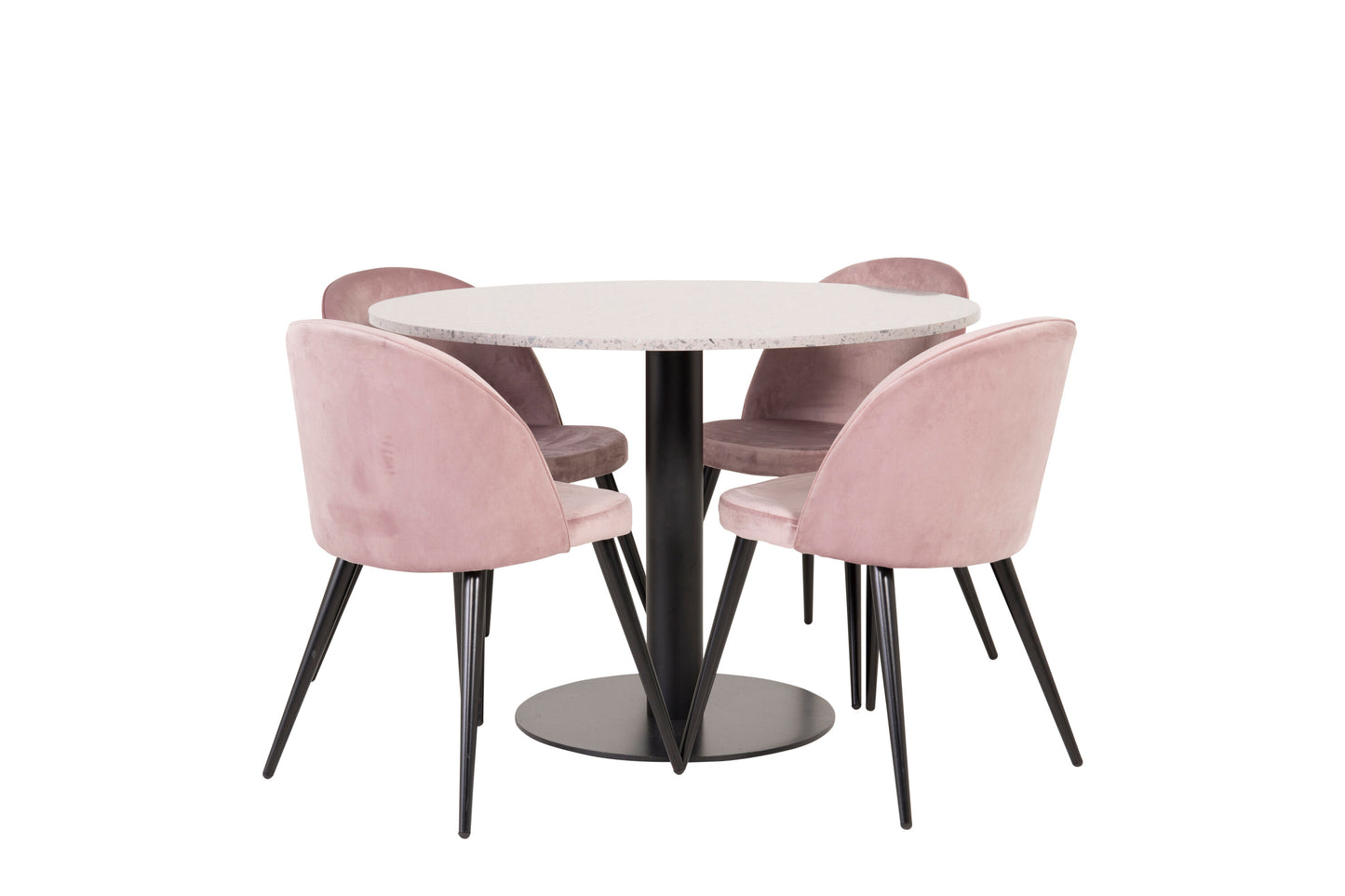 Razzia Matbord med Velvet Stolarna Matgrupp