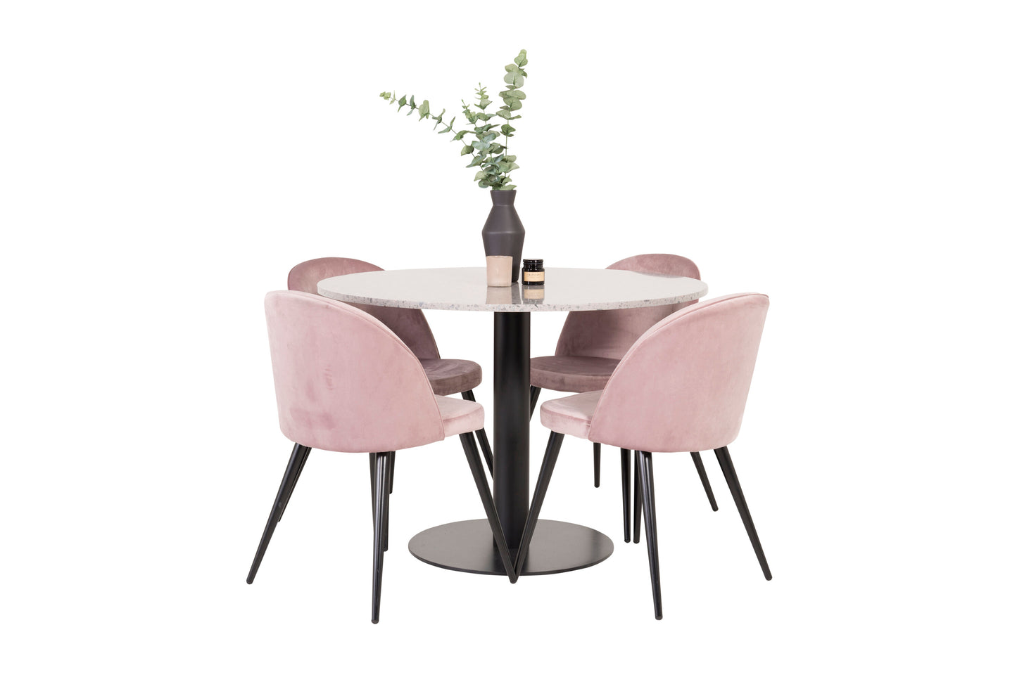 Razzia Matbord med Velvet Stolarna Matgrupp