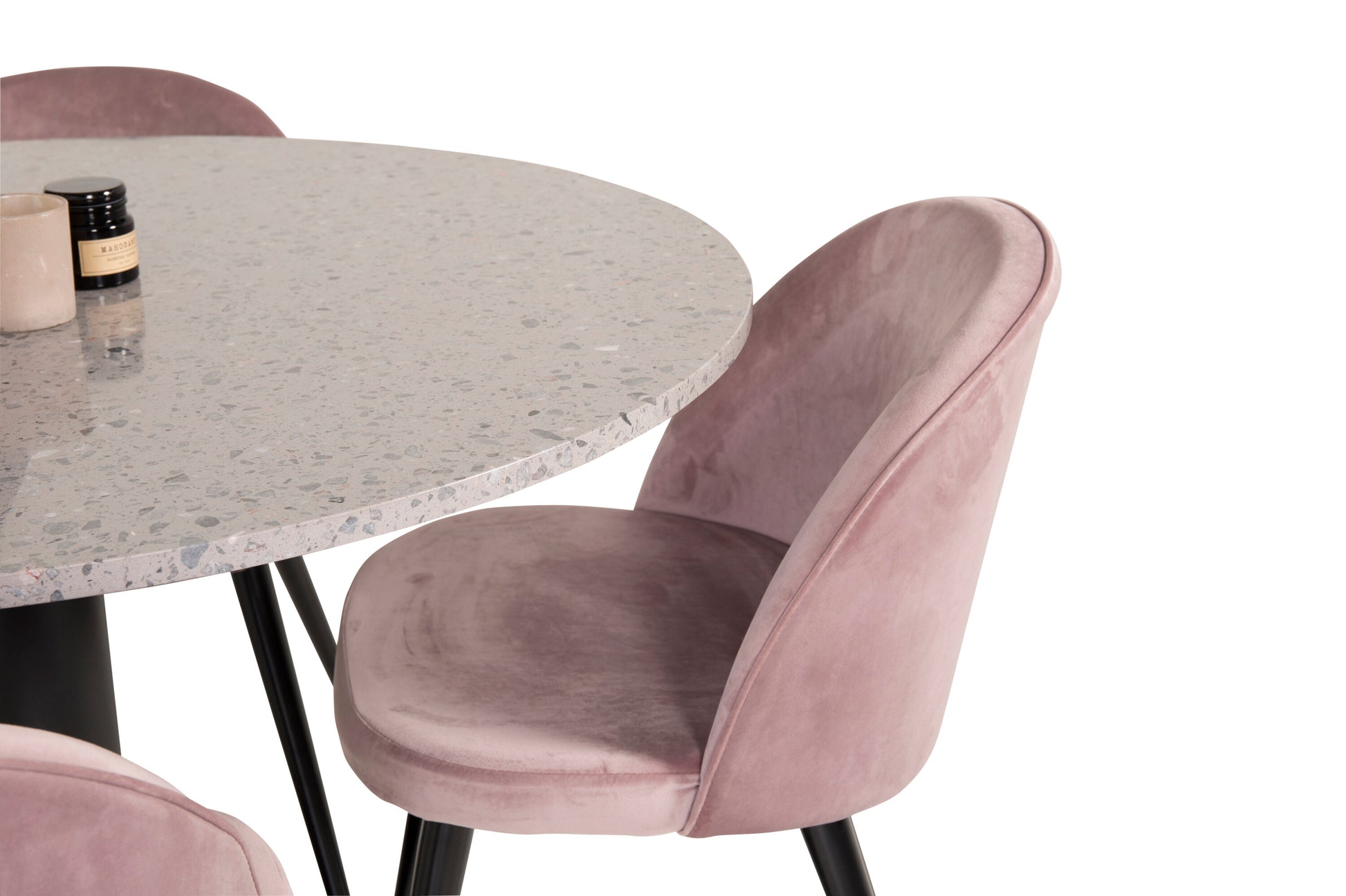 Razzia Matbord med Velvet Stolarna Matgrupp