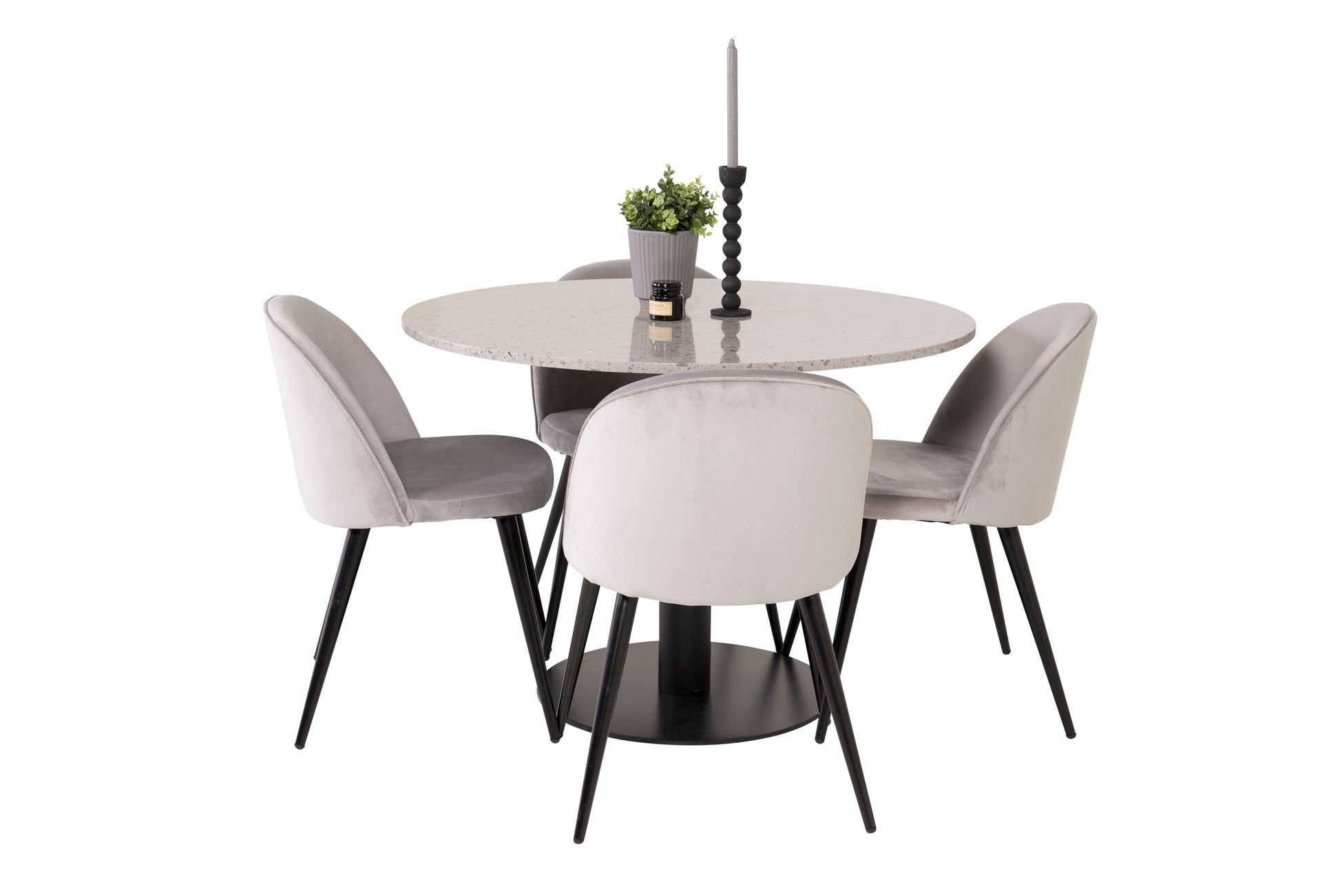 Razzia Matbord med Velvet Stolarna Matgrupp