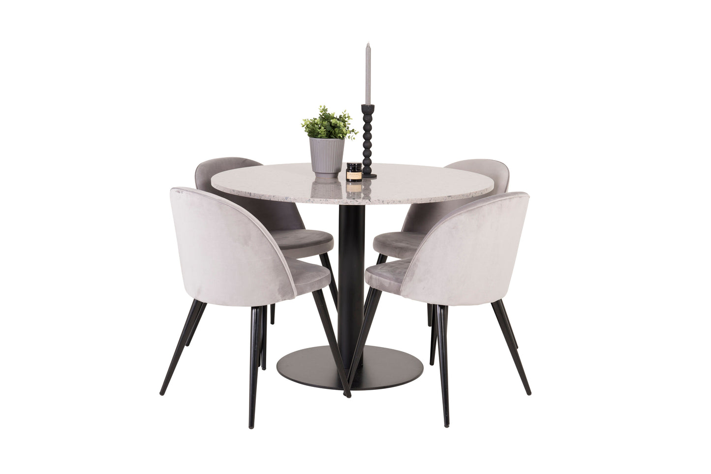 Razzia Matbord med Velvet Stolarna Matgrupp