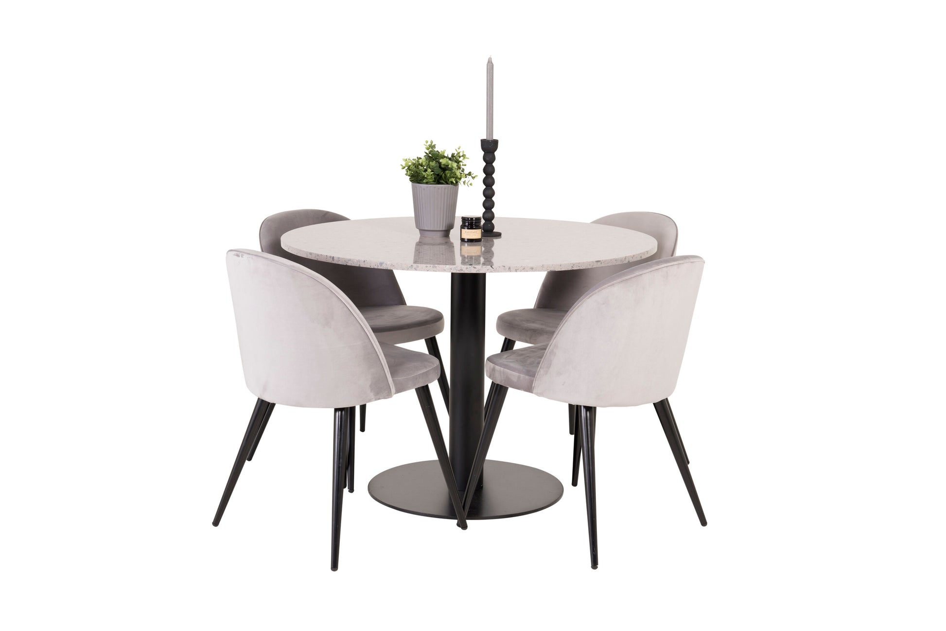 Razzia Matbord med Velvet Stolarna Matgrupp
