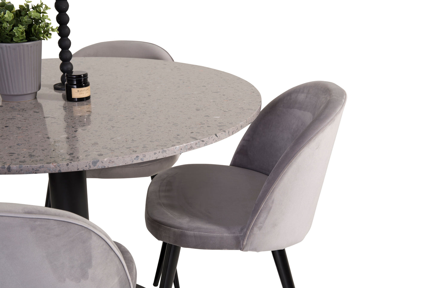 Razzia Matbord med Velvet Stolarna Matgrupp