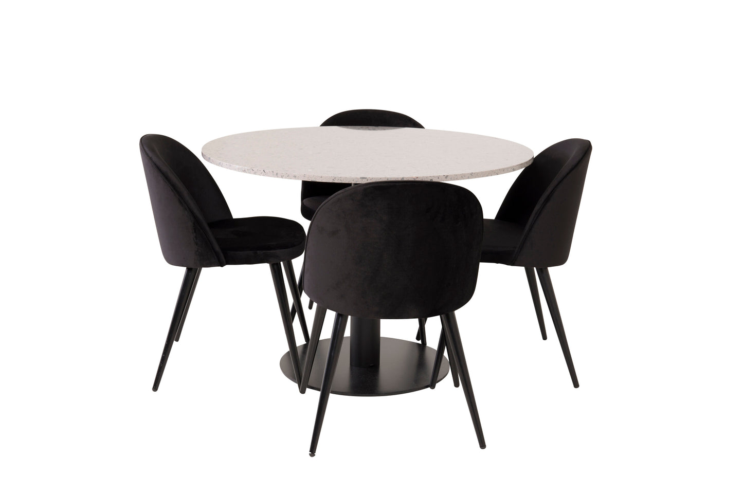 Razzia Matbord med Velvet Stolarna Matgrupp