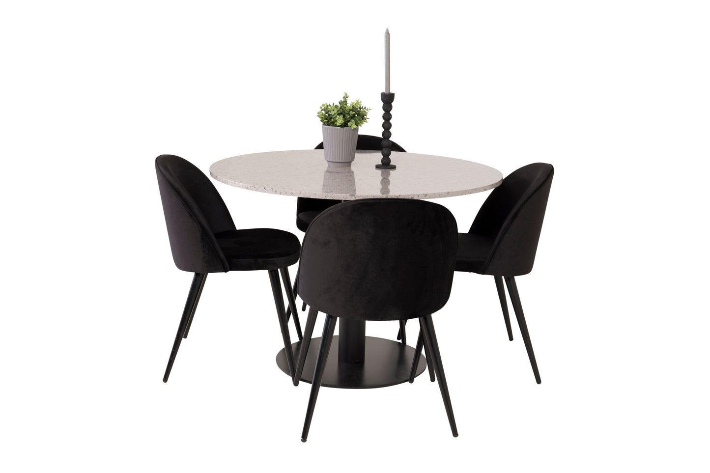 Razzia Matbord med Velvet Stolarna Matgrupp