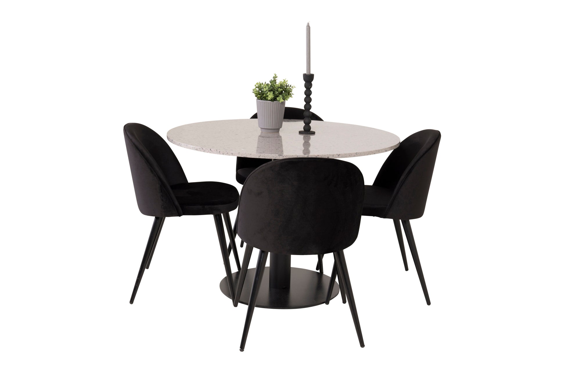 Razzia Matbord med Velvet Stolarna Matgrupp