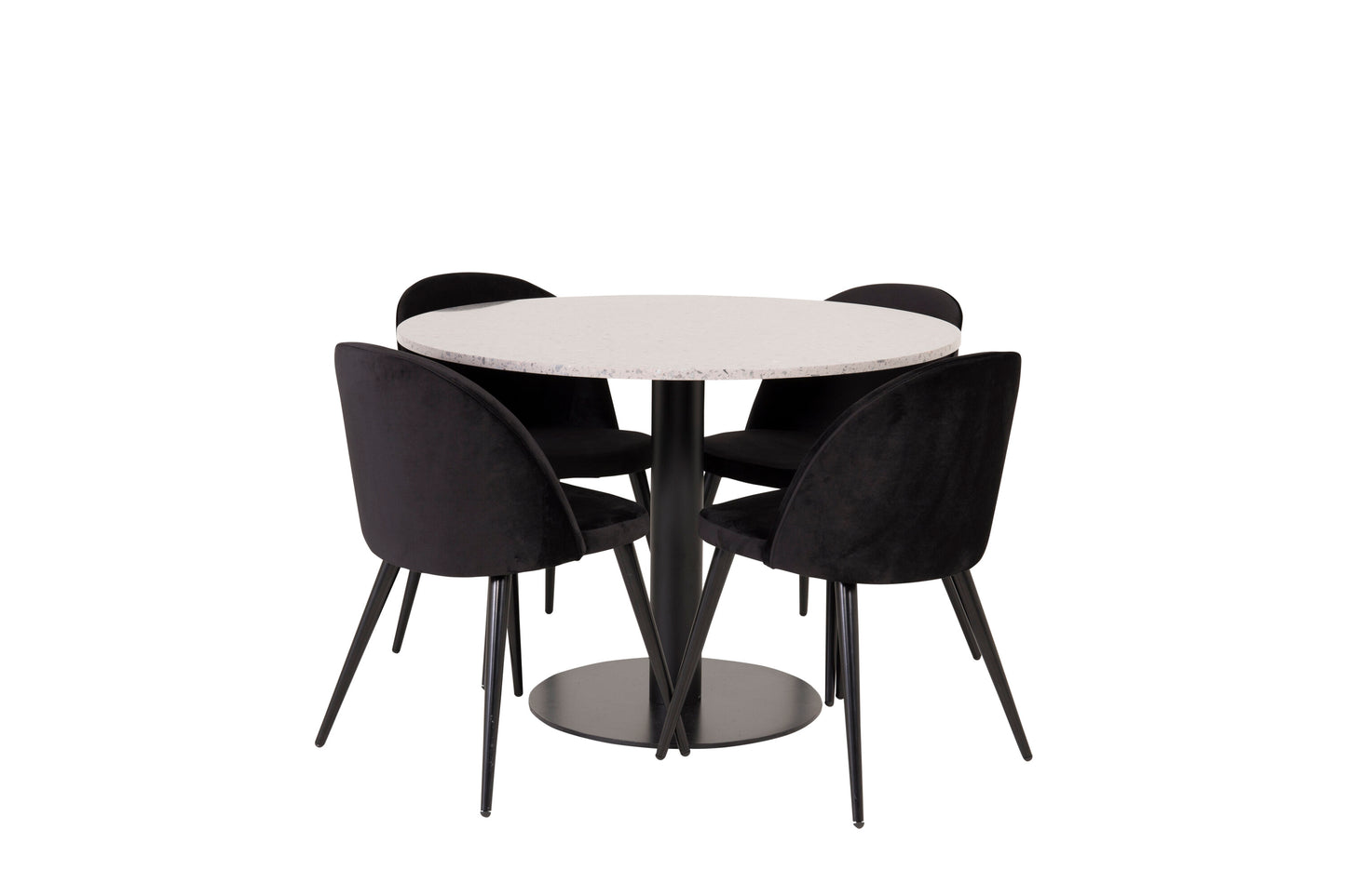 Razzia Matbord med Velvet Stolarna Matgrupp