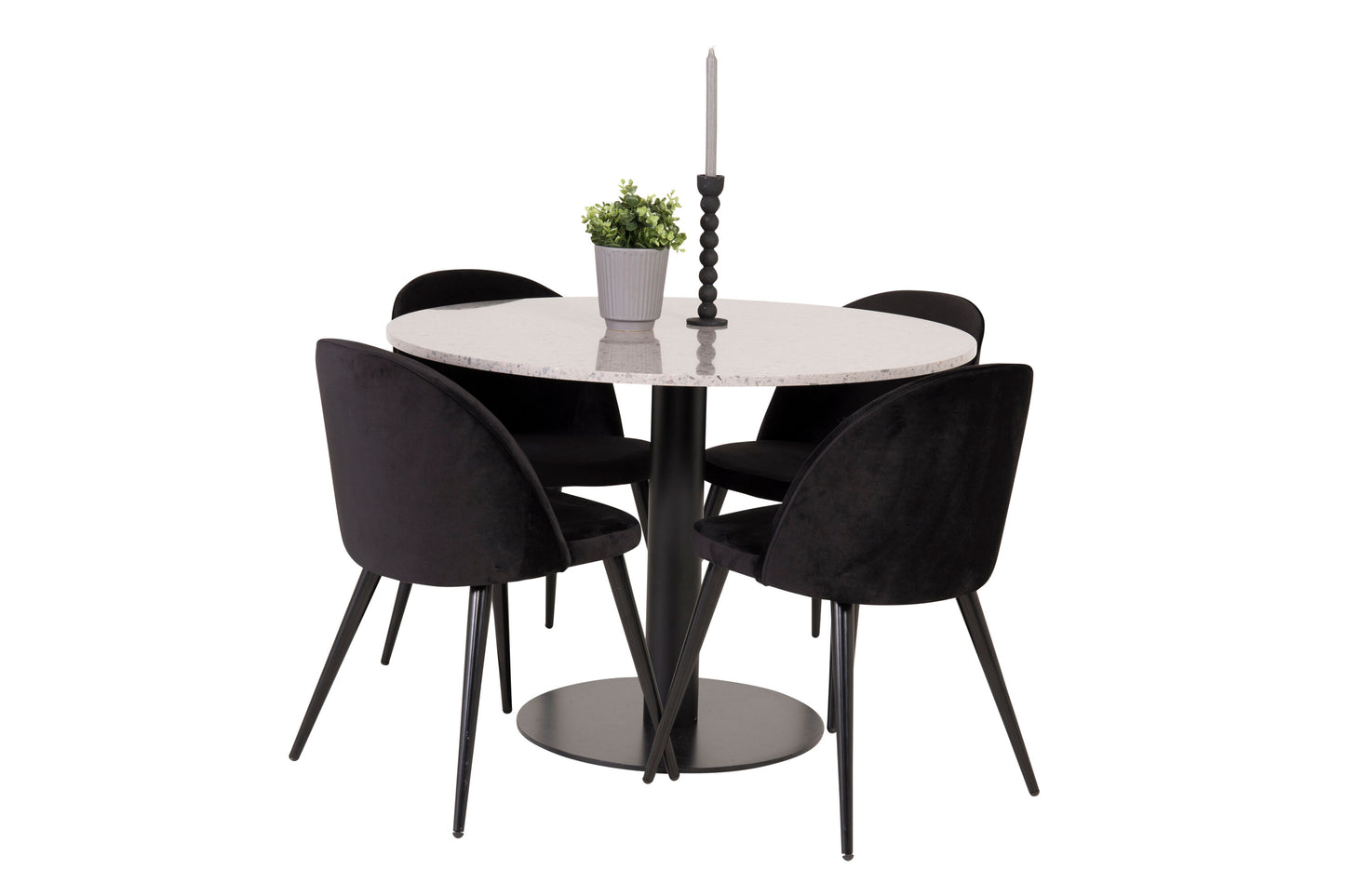 Razzia Matbord med Velvet Stolarna Matgrupp