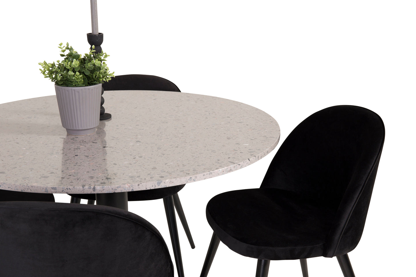 Razzia Matbord med Velvet Stolarna Matgrupp