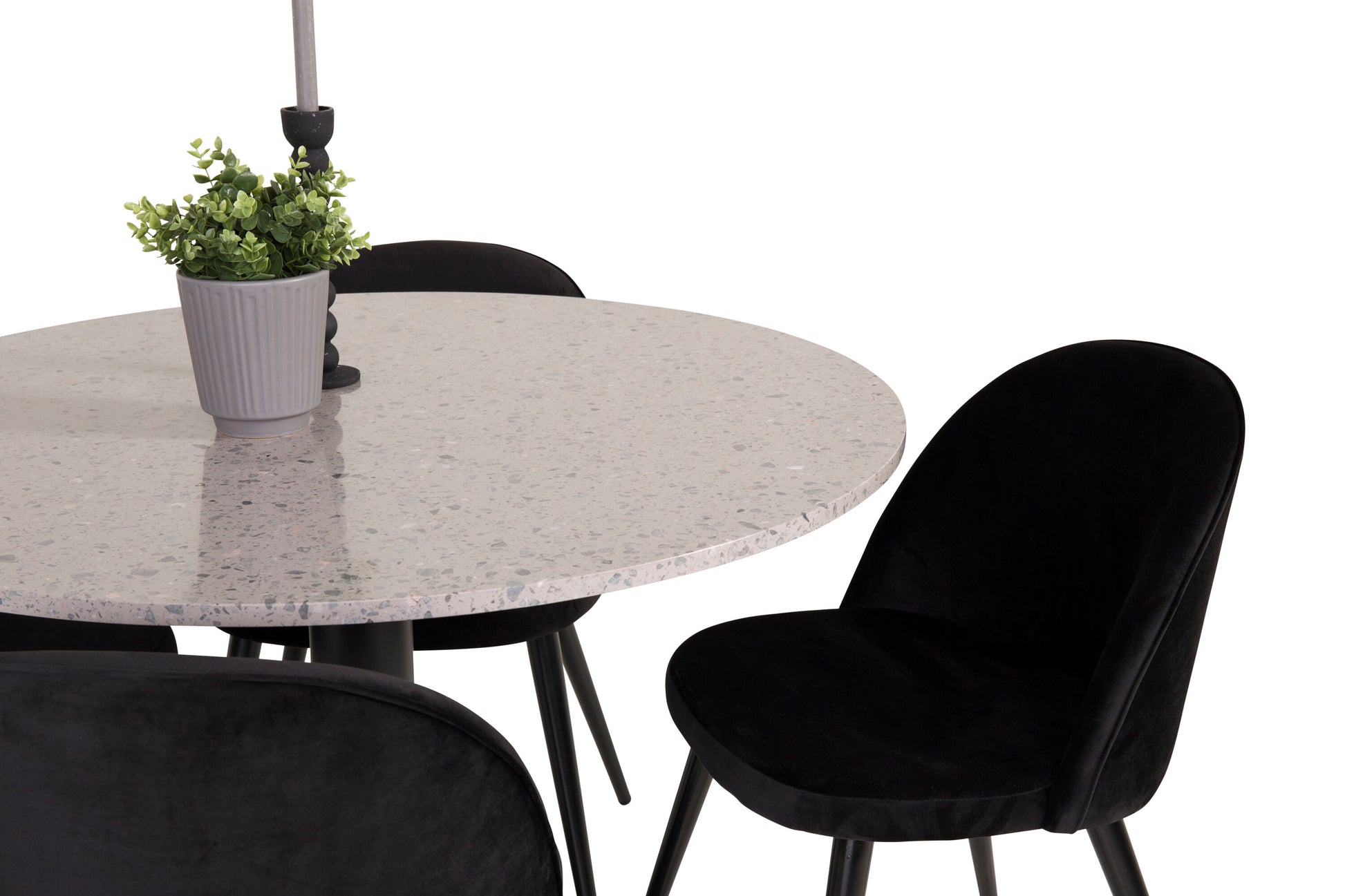 Razzia Matbord med Velvet Stolarna Matgrupp