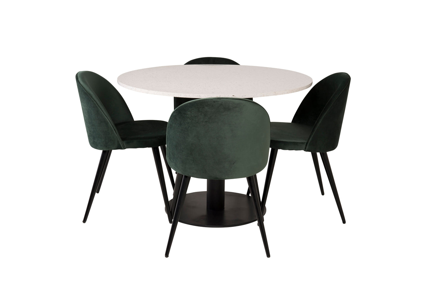 Razzia Matbord med Velvet Stolarna Matgrupp