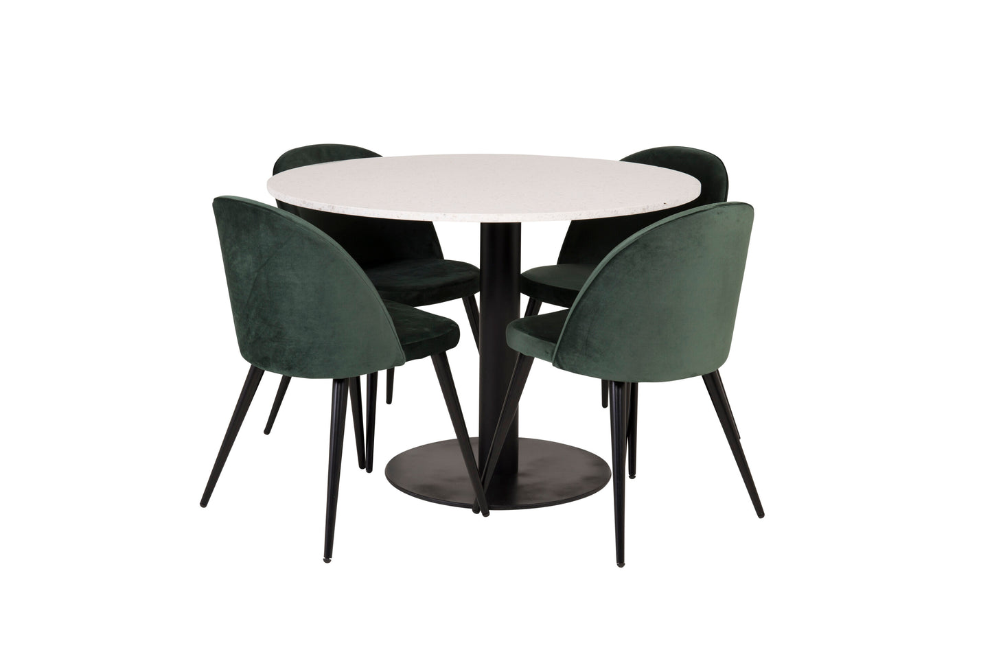 Razzia Matbord med Velvet Stolarna Matgrupp