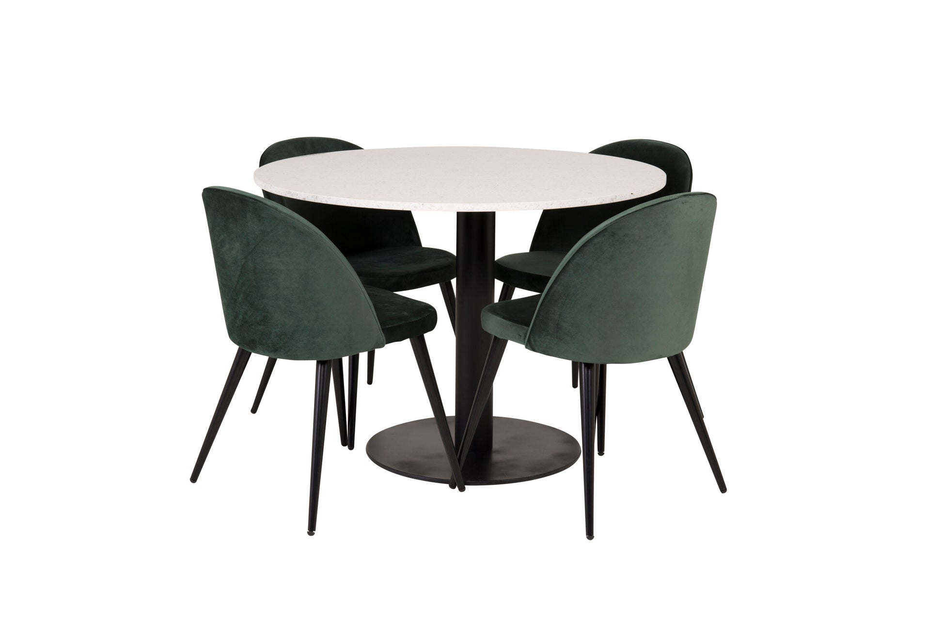 Razzia Matbord med Velvet Stolarna Matgrupp