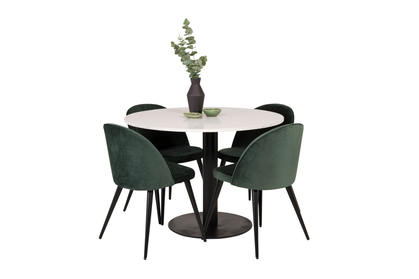 Razzia Matbord med Velvet Stolarna Matgrupp