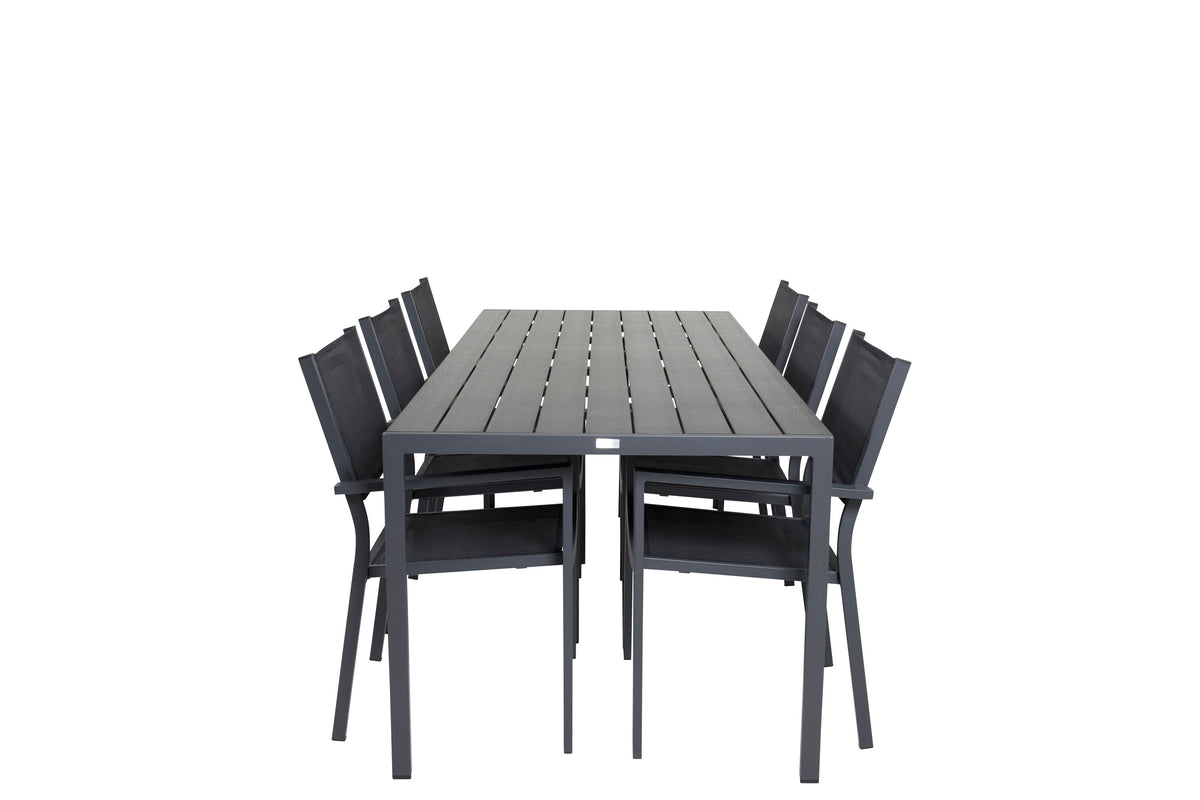 Break Matbord med Copacabana Stolarna – Bord: 74x205x90 Stol: 56x88x60