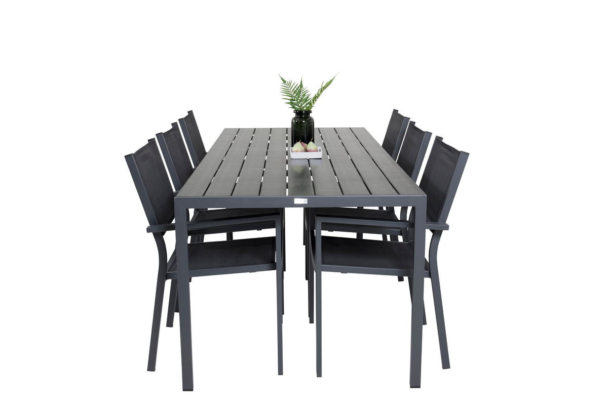 Break Matbord med Copacabana Stolarna – Bord: 74x205x90 Stol: 56x88x60
