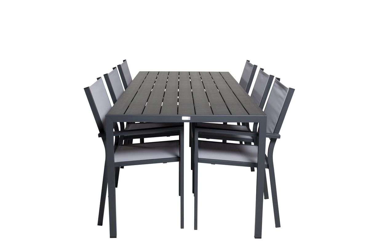 Break Matbord med Copacabana Stolarna – Bord: 74x205x90 Stol: 56x88x60