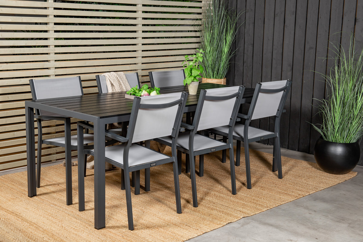 Break Matbord med Copacabana Stolarna – Bord: 74x205x90 Stol: 56x88x60