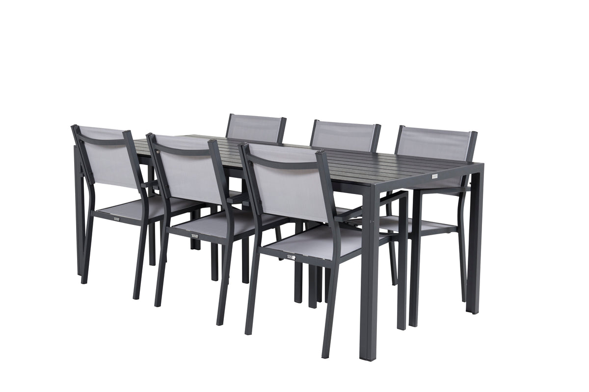 Break Matbord med Copacabana Stolarna – Bord: 74x205x90 Stol: 56x88x60