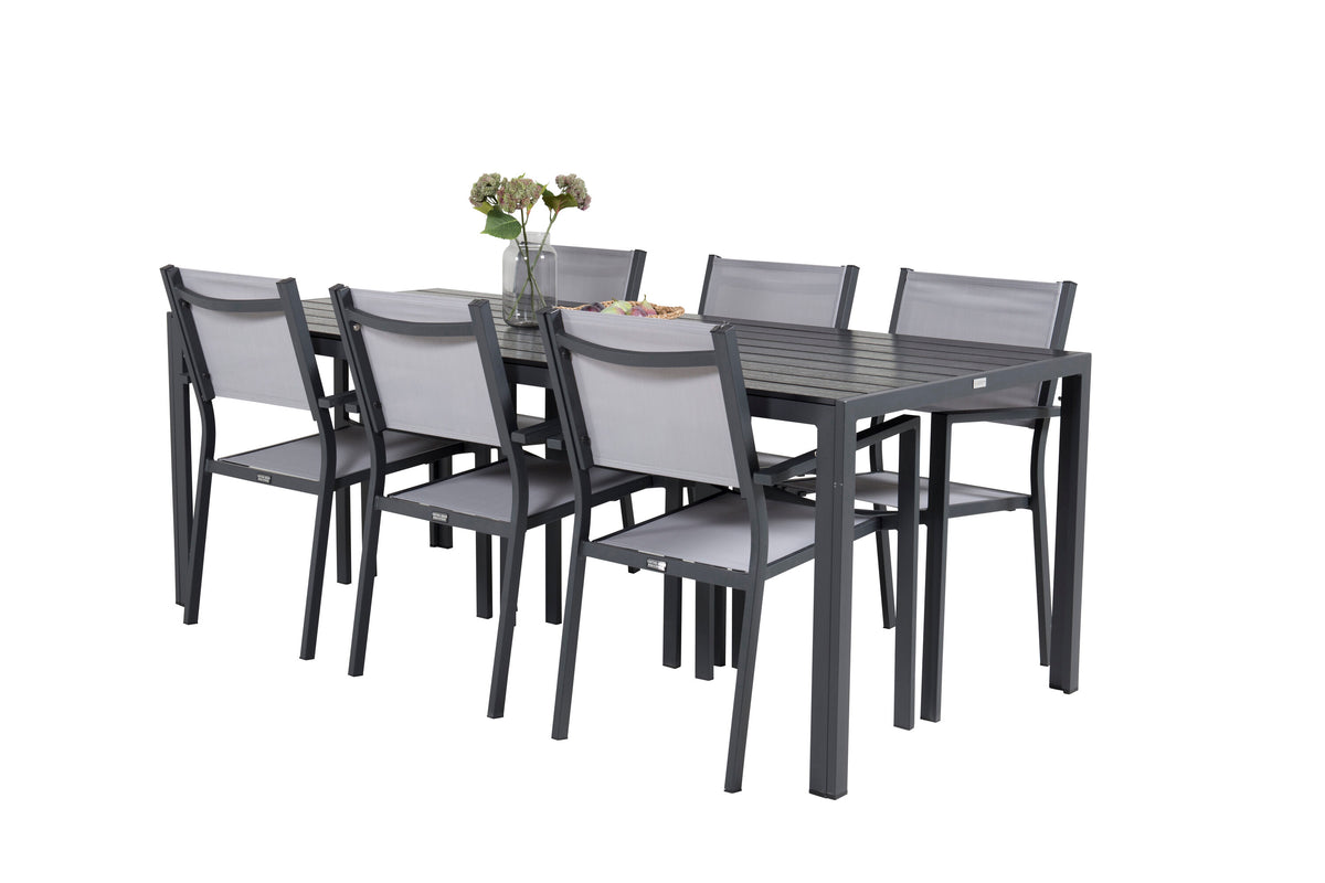 Break Matbord med Copacabana Stolarna – Bord: 74x205x90 Stol: 56x88x60