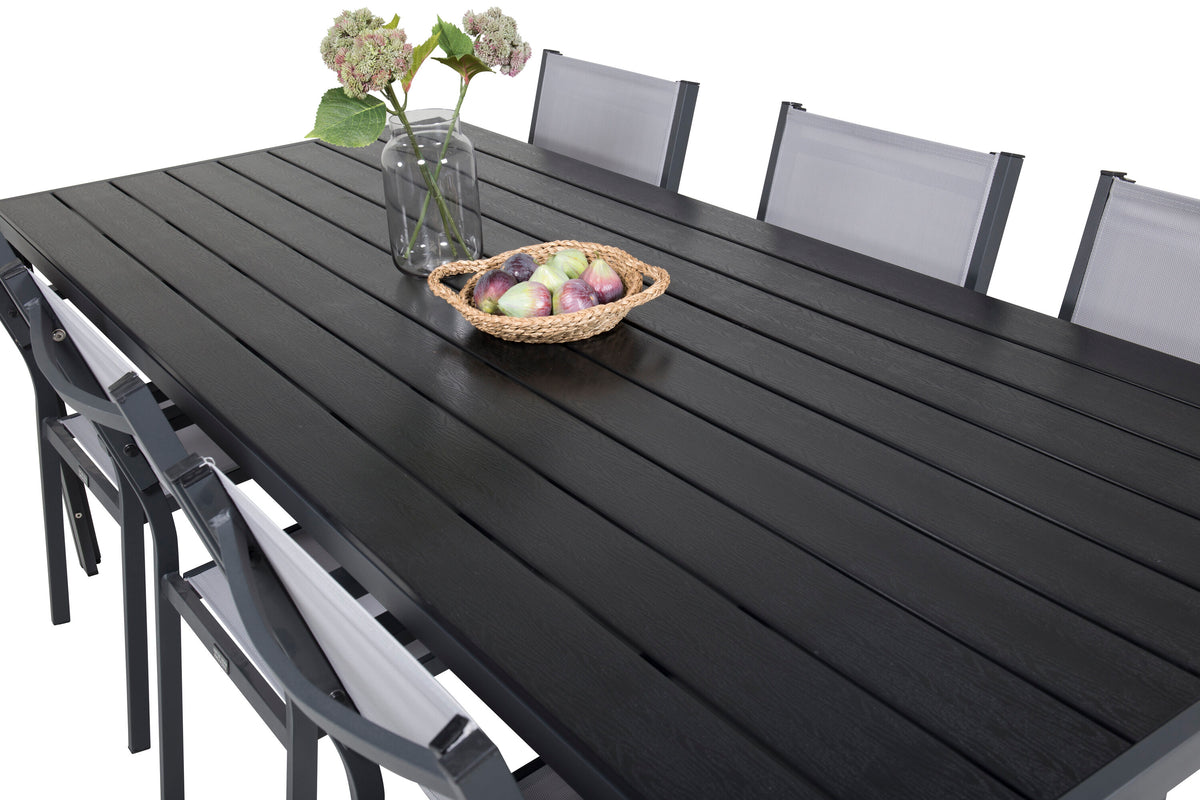 Break Matbord med Copacabana Stolarna – Bord: 74x205x90 Stol: 56x88x60