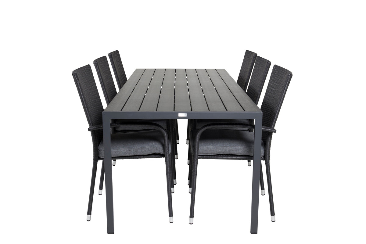 Break Matbord med Anna Stolarna – Bord: 74x205x90 Stol: 62x96x55