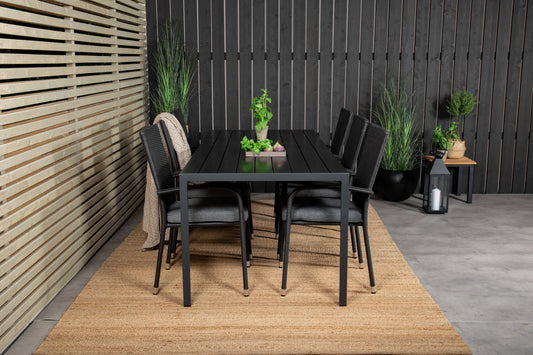 Break Matbord med Anna Stolarna – Bord: 74x205x90 Stol: 62x96x55