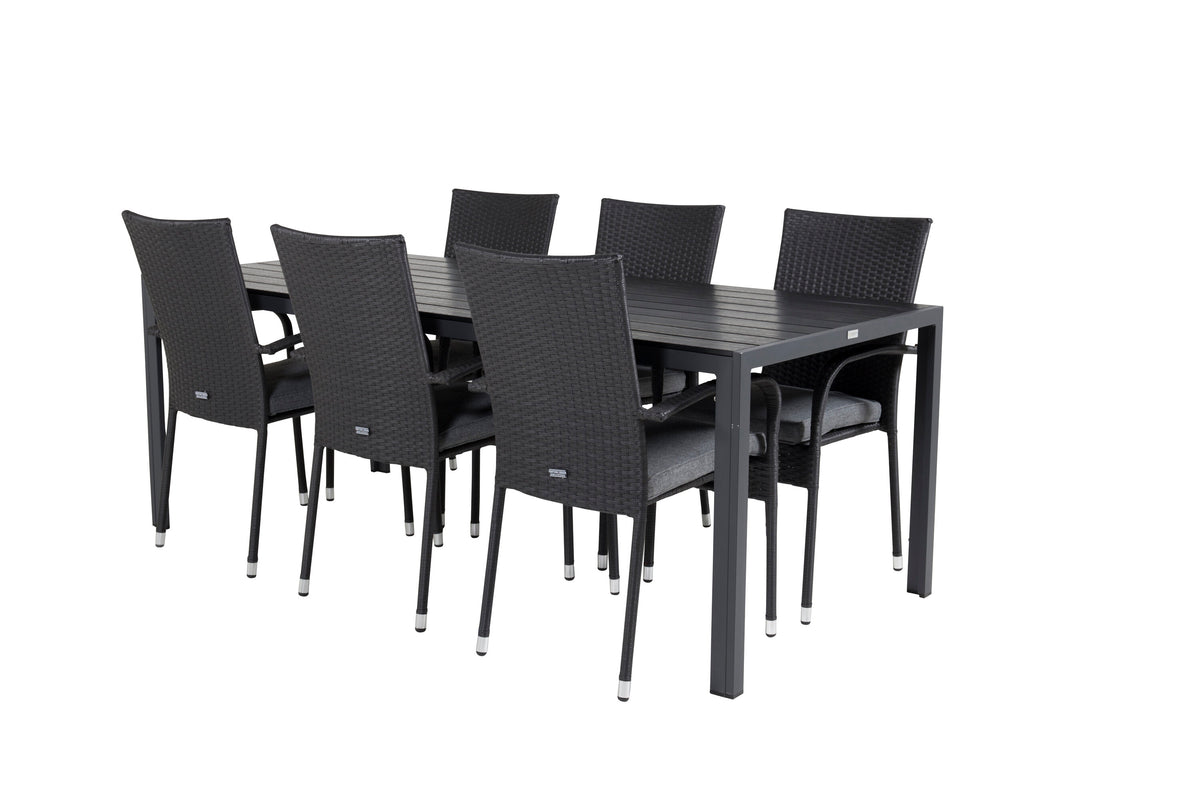 Break Matbord med Anna Stolarna – Bord: 74x205x90 Stol: 62x96x55