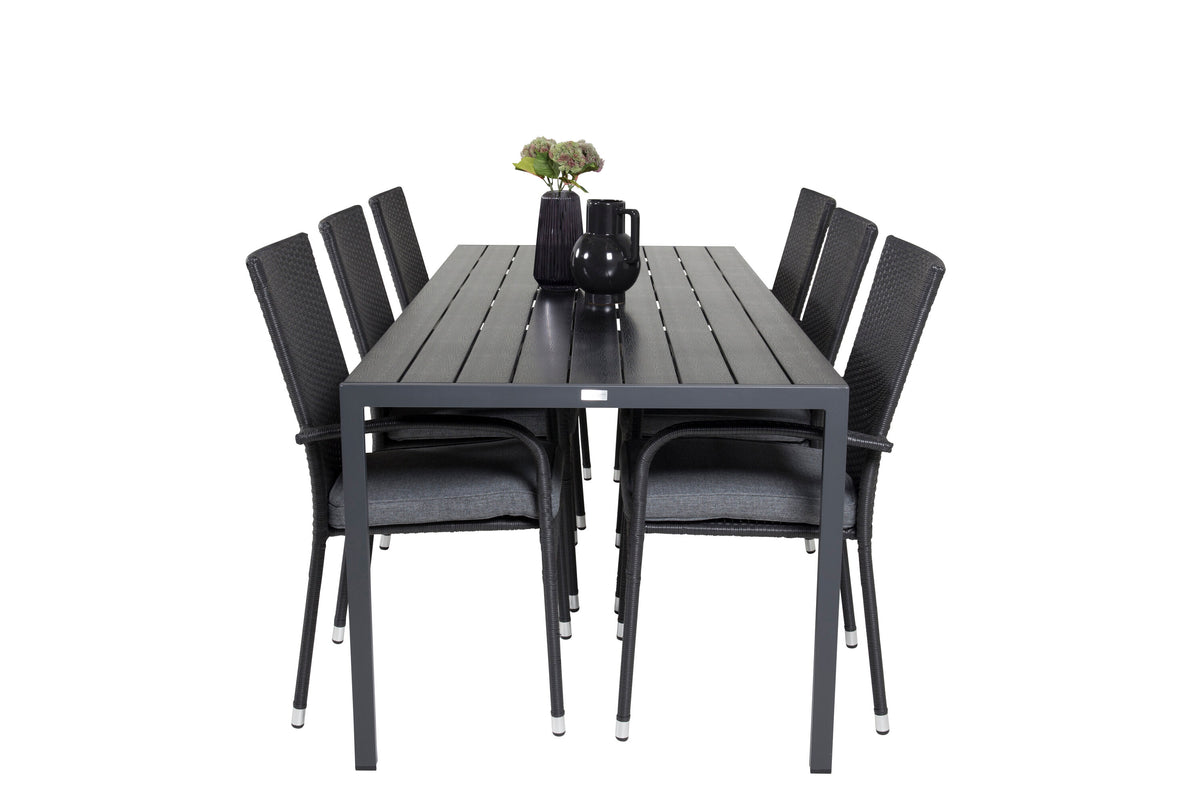 Break Matbord med Anna Stolarna – Bord: 74x205x90 Stol: 62x96x55