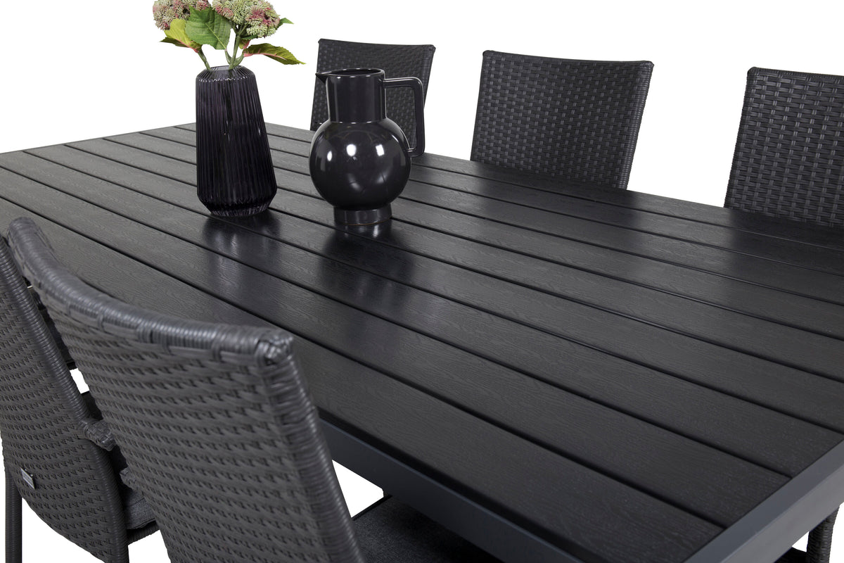 Break Matbord med Anna Stolarna – Bord: 74x205x90 Stol: 62x96x55