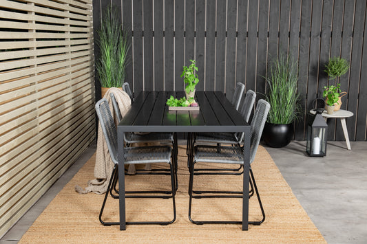 Break Matbord med Lindos Stolarna – Bord: 74x205x90 Stol: 59x85,5x59