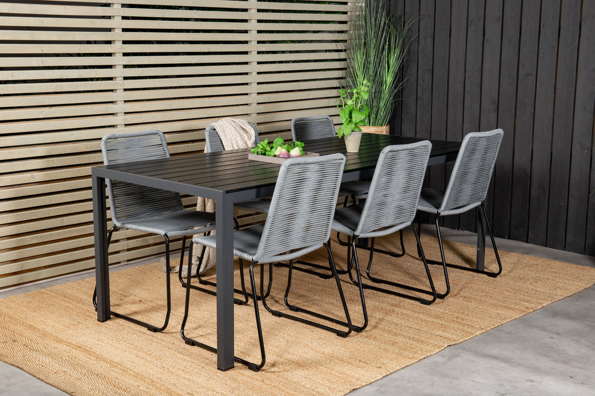 Break Matbord med Lindos Stolarna – Bord: 74x205x90 Stol: 59x85,5x59