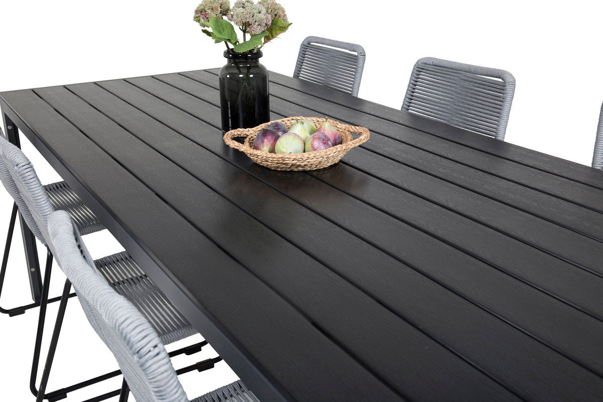 Break Matbord med Lindos Stolarna – Bord: 74x205x90 Stol: 59x85,5x59