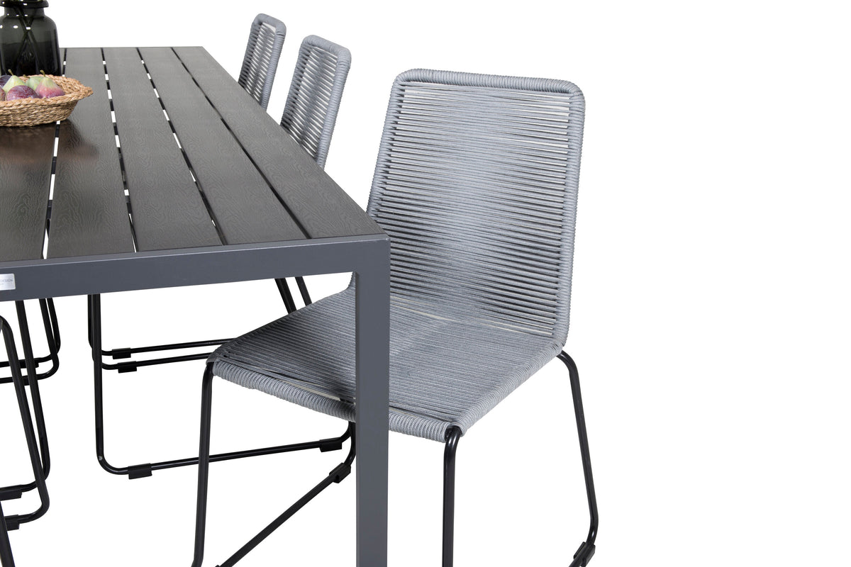 Break Matbord med Lindos Stolarna – Bord: 74x205x90 Stol: 59x85,5x59