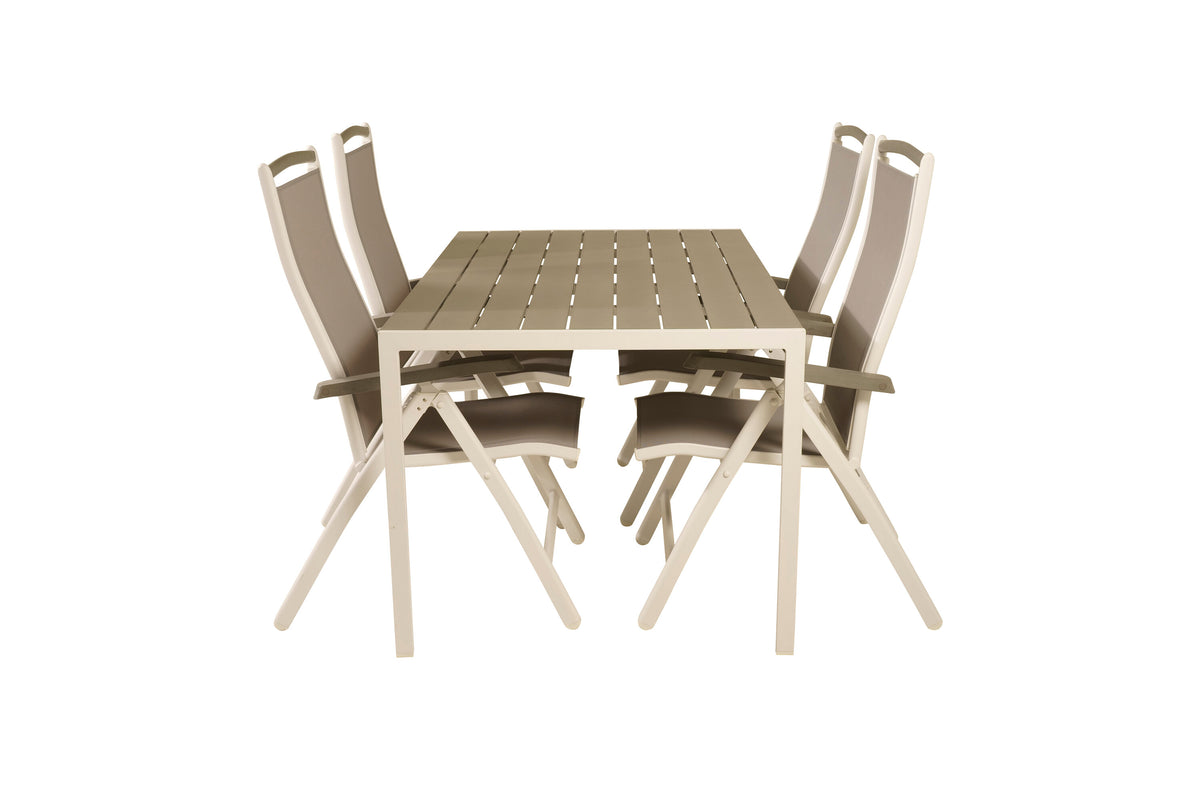 Break Matbord med Albany Stolarna – Bord: 74x150x90 Stol: 73x109x61