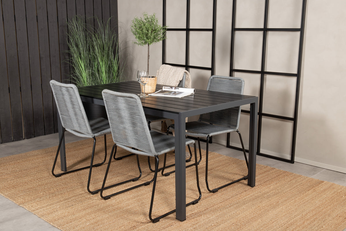 Break Matbord med Lindos Stolarna – Bord: 74x150x90 Stol: 59x85,5x59