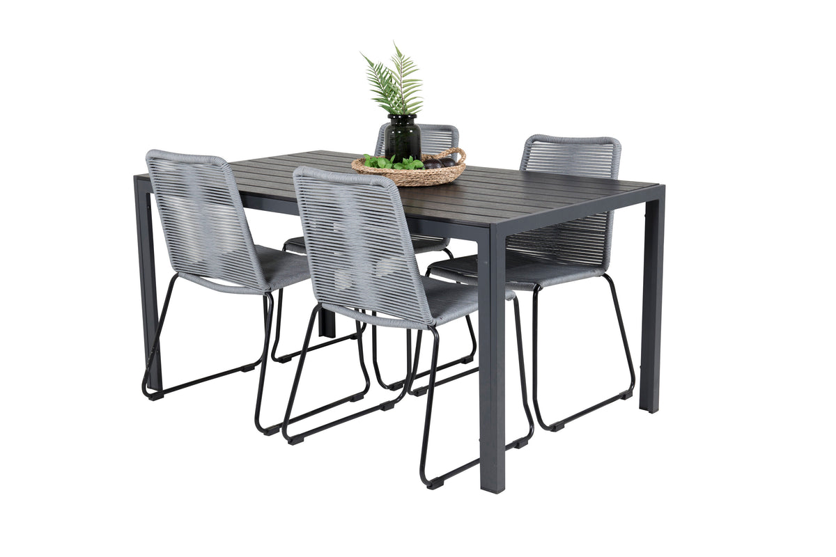 Break Matbord med Lindos Stolarna – Bord: 74x150x90 Stol: 59x85,5x59