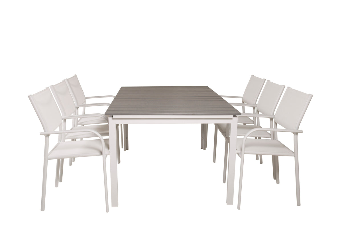 Levels Matbord med Santorini Stolarna – Bord: 75x160x100 Stol: 58x89x56